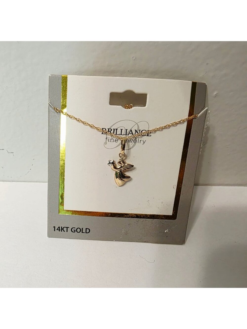 14K Yellow Gold Filled Angel With Star Pendant Necklace Brilliance Fine Jewelry